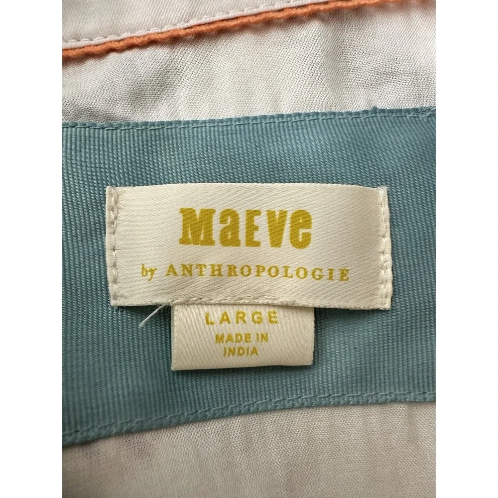 Maeve By Anthropologie Maxi Dress Women's Large Button-Front Tropical Resort - Picture 5 of 11